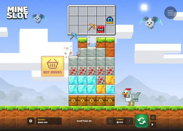 Слот Mine Slot в стиле Майнкрафт